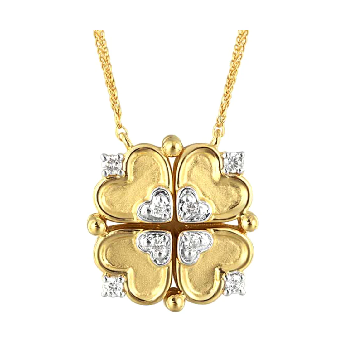 14Kt Yellow Gold Diamond 1/8Ctw Necklace