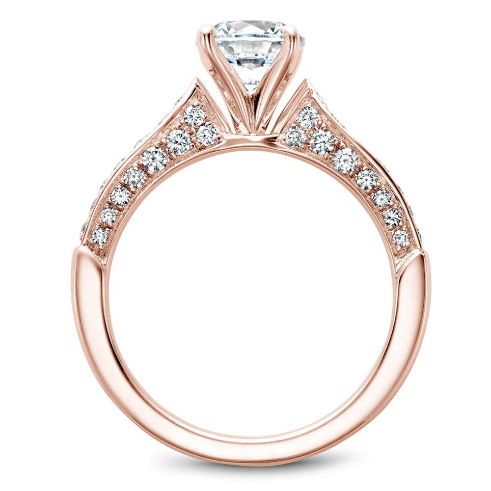 Noam Carver Rose Gold 3-sided Channel Set Diamond Engagement Ring Setting (0.55 CTW) - Image 3
