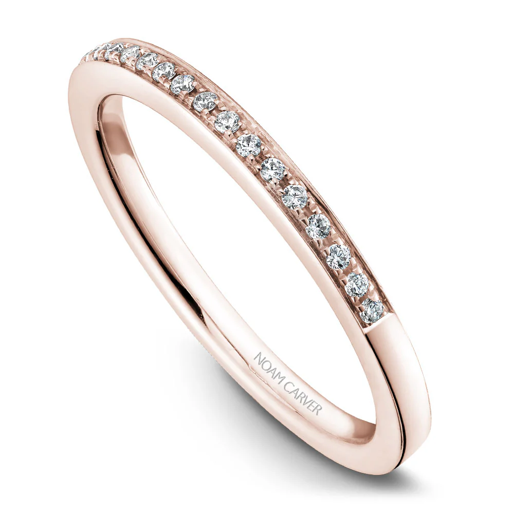 Noam Carver Rose Gold 3-sided Channel Set Diamond Engagement Ring Setting (0.55 CTW) - Image 5