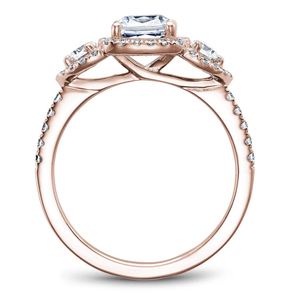 Noam Carver Rose Gold 3-Stone Diamond Engagement Ring Setting (0.51 CTW) - Image 2