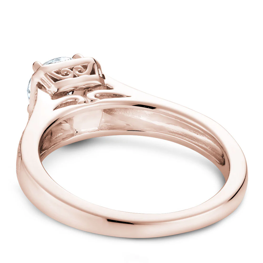 Noam Carver Rose Gold Carved Edge Engagement Ring Setting - Image 3