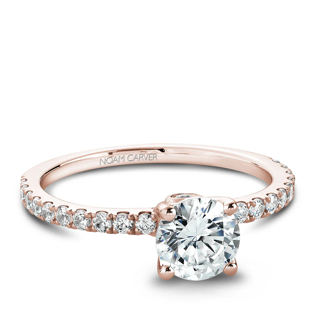 Noam Carver Rose Gold Diamond Engagement Ring Setting (0.34 CTW) - Image 2