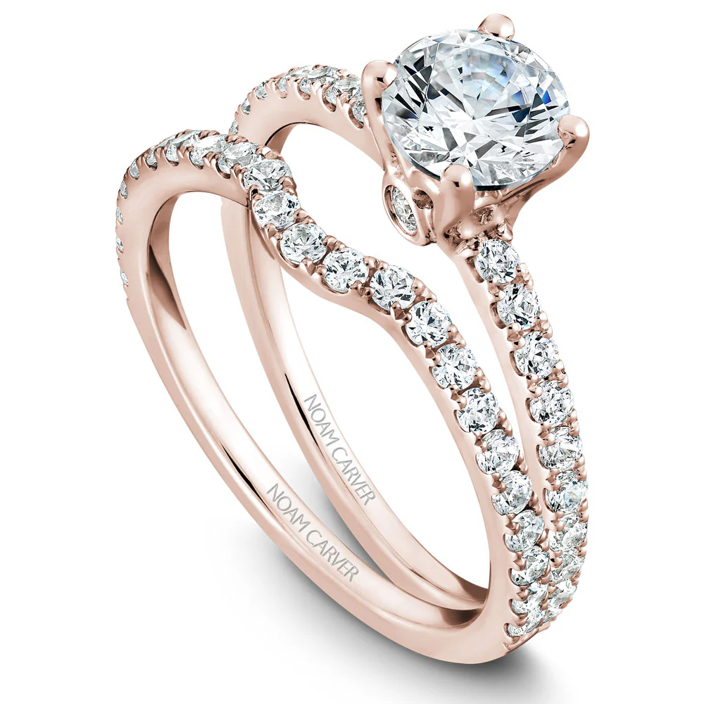 Noam Carver Rose Gold Diamond Engagement Ring Setting (0.34 CTW) - Image 3