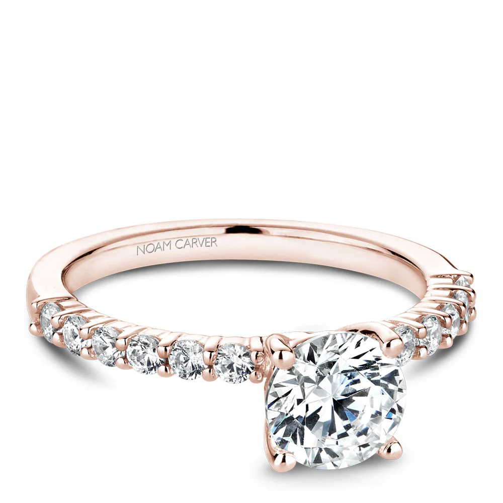 Noam Carver Rose Gold Diamond Engagement Ring Setting (0.37 CTW) - Image 2
