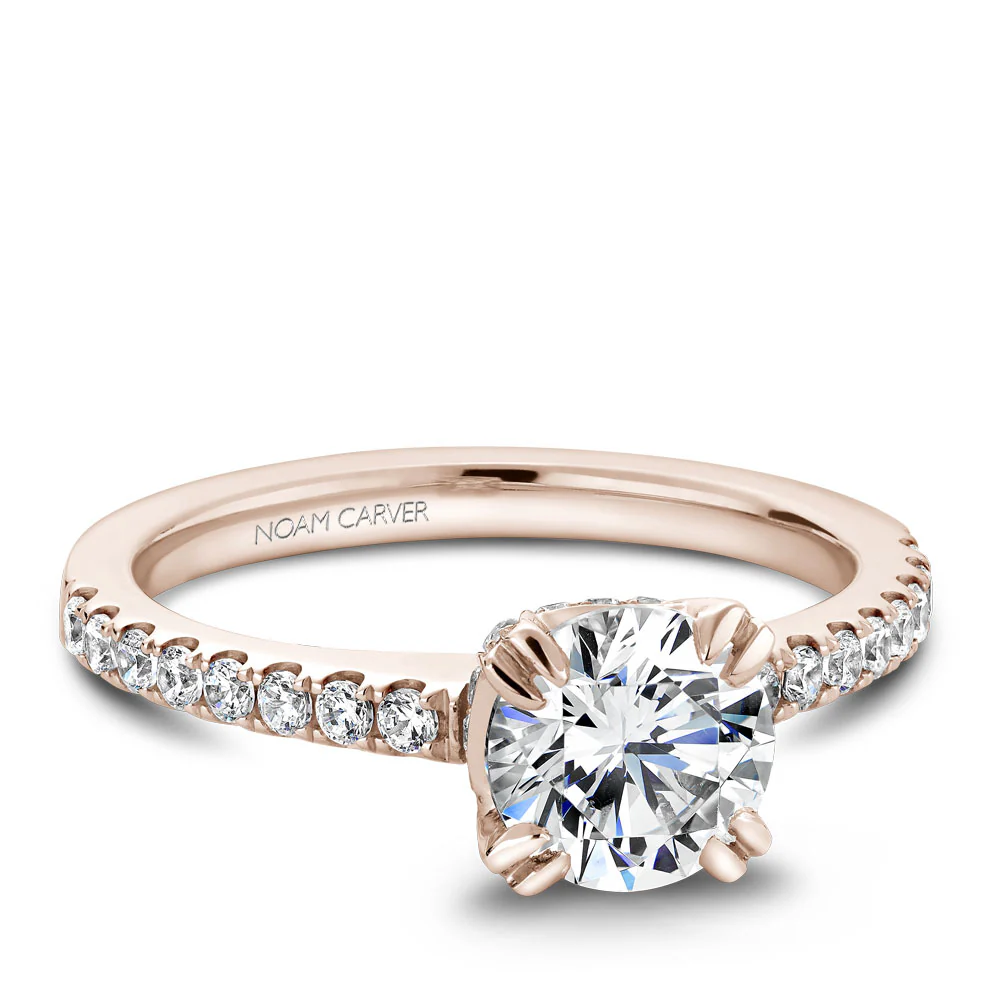 Noam Carver Rose Gold Diamond Engagement Ring Setting (0.39 CTW) - Image 2