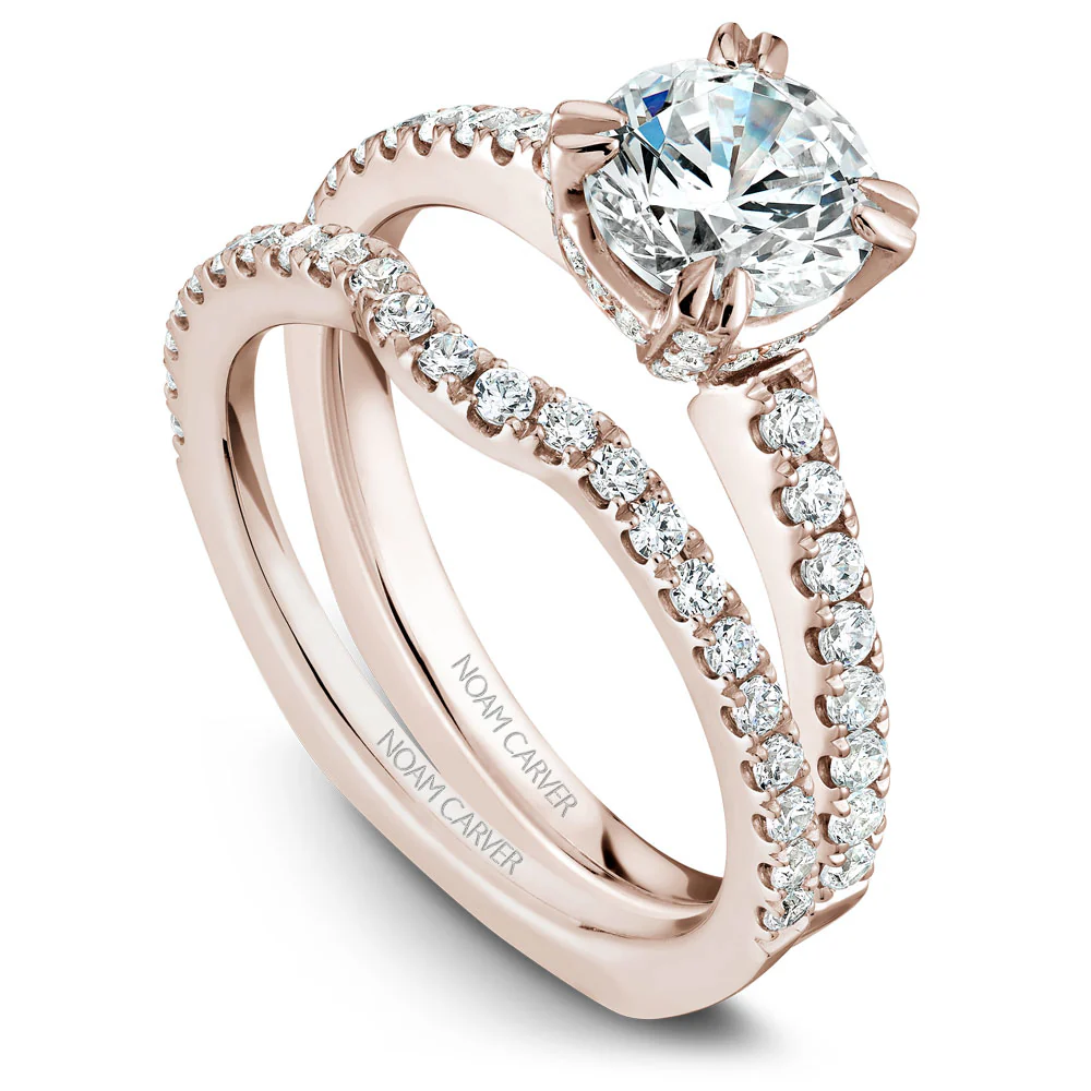 Noam Carver Rose Gold Diamond Engagement Ring Setting (0.39 CTW) - Image 4