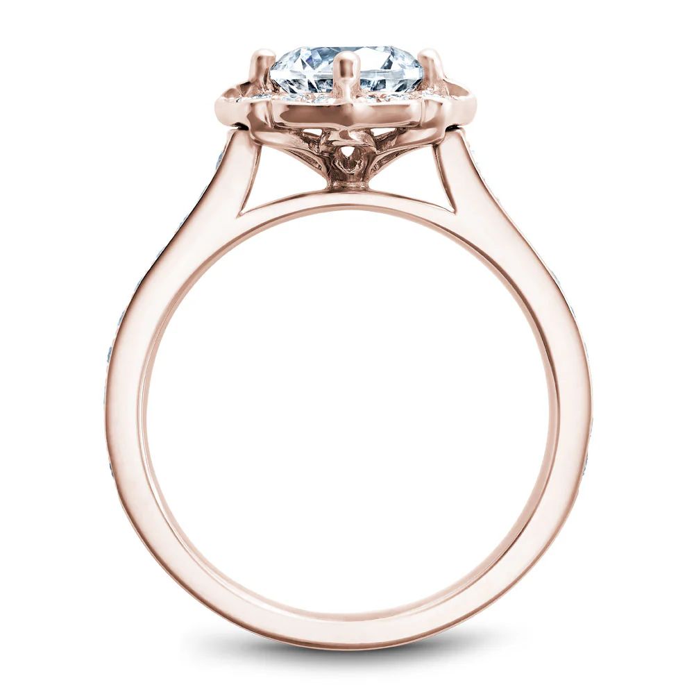 Noam Carver Rose Gold Diamond Engagement Ring Setting with Floral Halo (0.36 CTW) - Image 3
