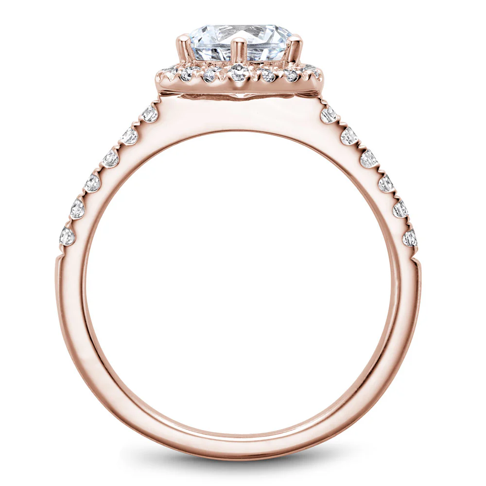 Noam Carver Rose Gold Diamond Engagement Ring Setting with Hexagonal Halo (0.38 CTW) - Image 3