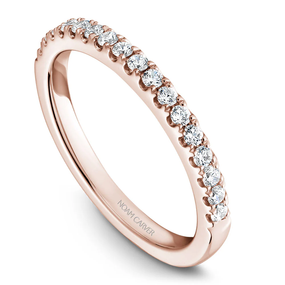 Noam Carver Rose Gold Diamond Engagement Ring Setting with Hexagonal Halo (0.38 CTW) - Image 5