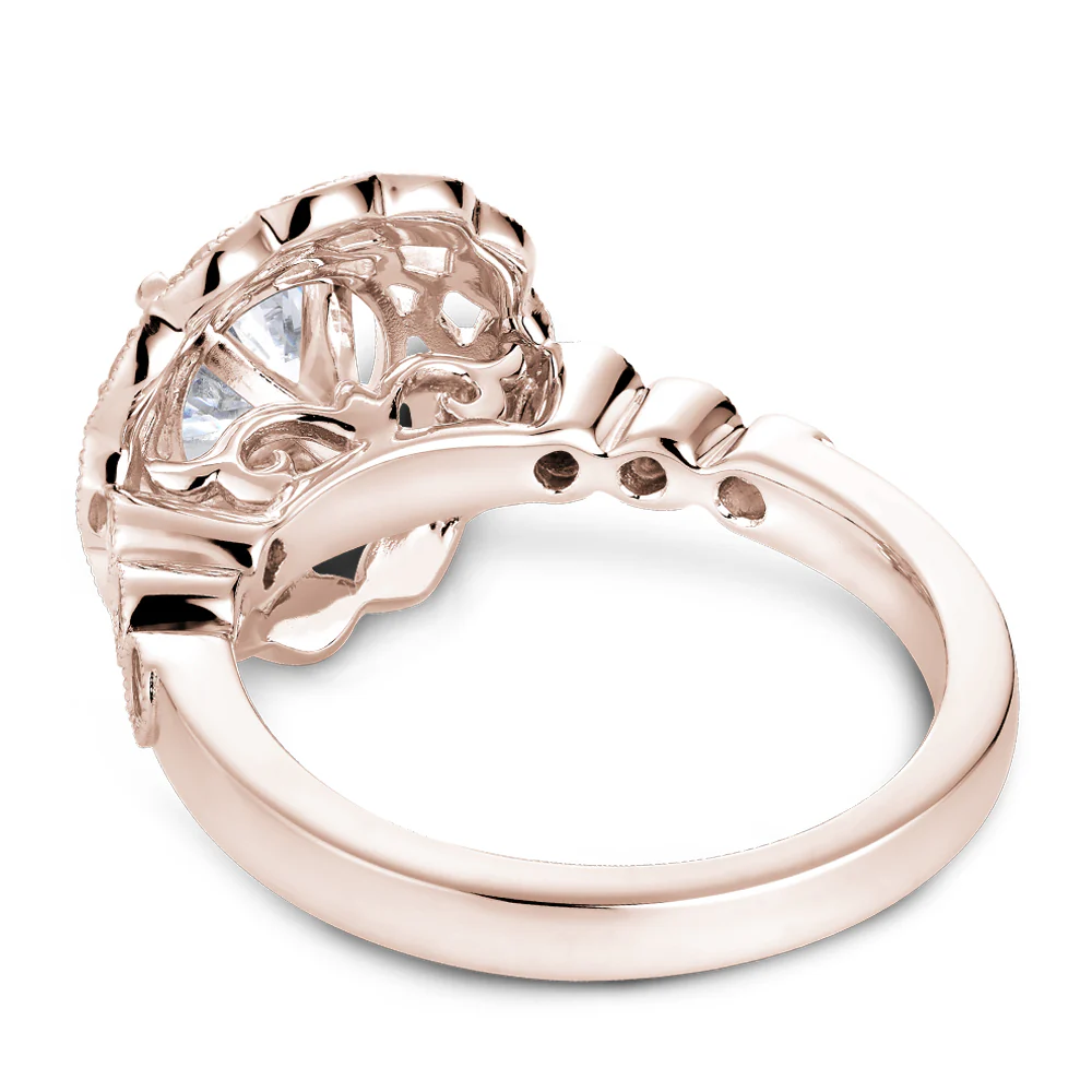 Noam Carver Rose Gold Diamond Engagement Ring Setting with Woven Halo (0.24 CTW) - Image 3