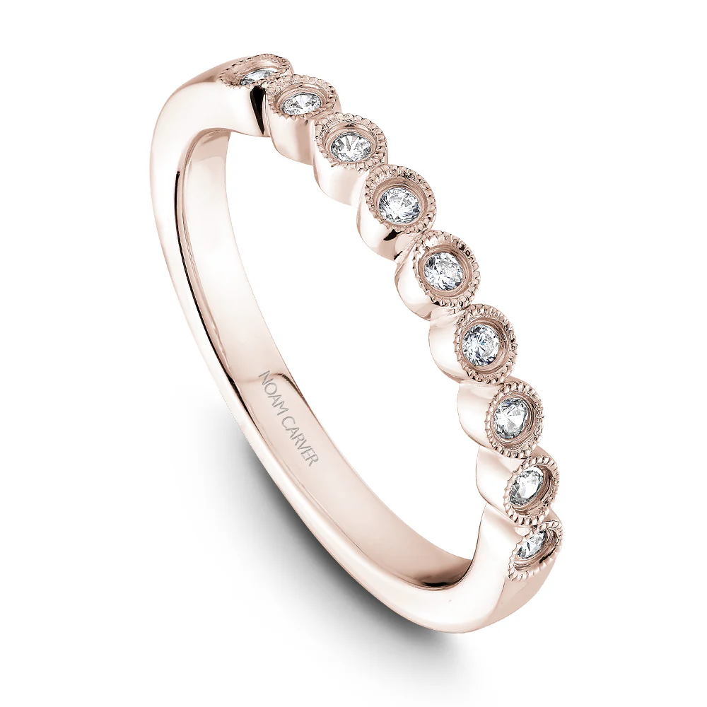 Noam Carver Rose Gold Diamond Engagement Ring Setting with Woven Halo (0.24 CTW) - Image 5