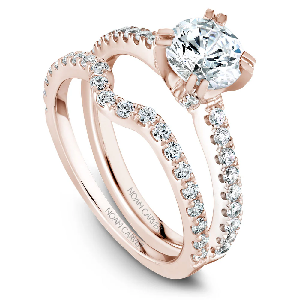 Noam Carver Rose Gold Diamond Solitaire Engagement Ring Setting (0.41 CTW) - Image 4