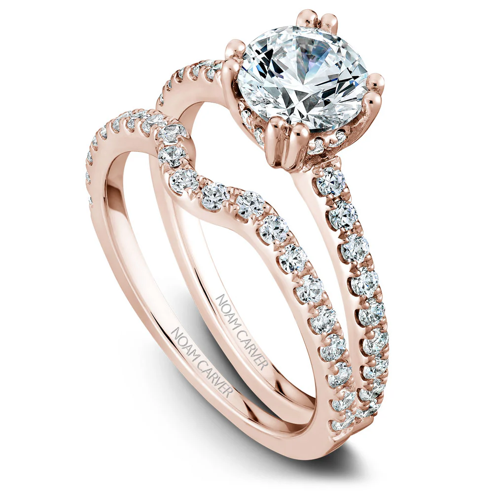 Noam Carver Rose Gold Double Prong Diamond Solitaire Engagement Ring Setting (0.33 CTW) - Image 4