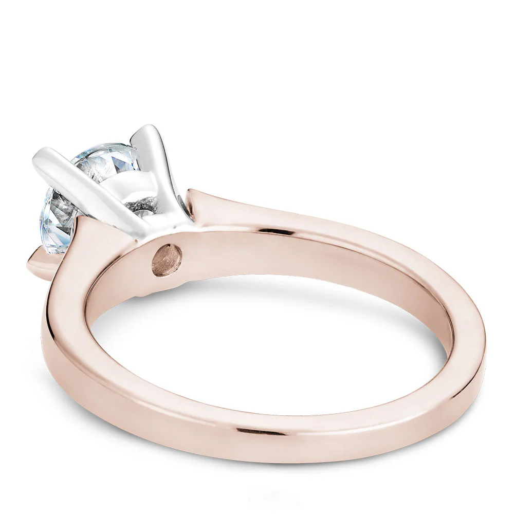 Noam Carver Rose Gold Engagement Ring Setting with White Gold Prongs - Image 3