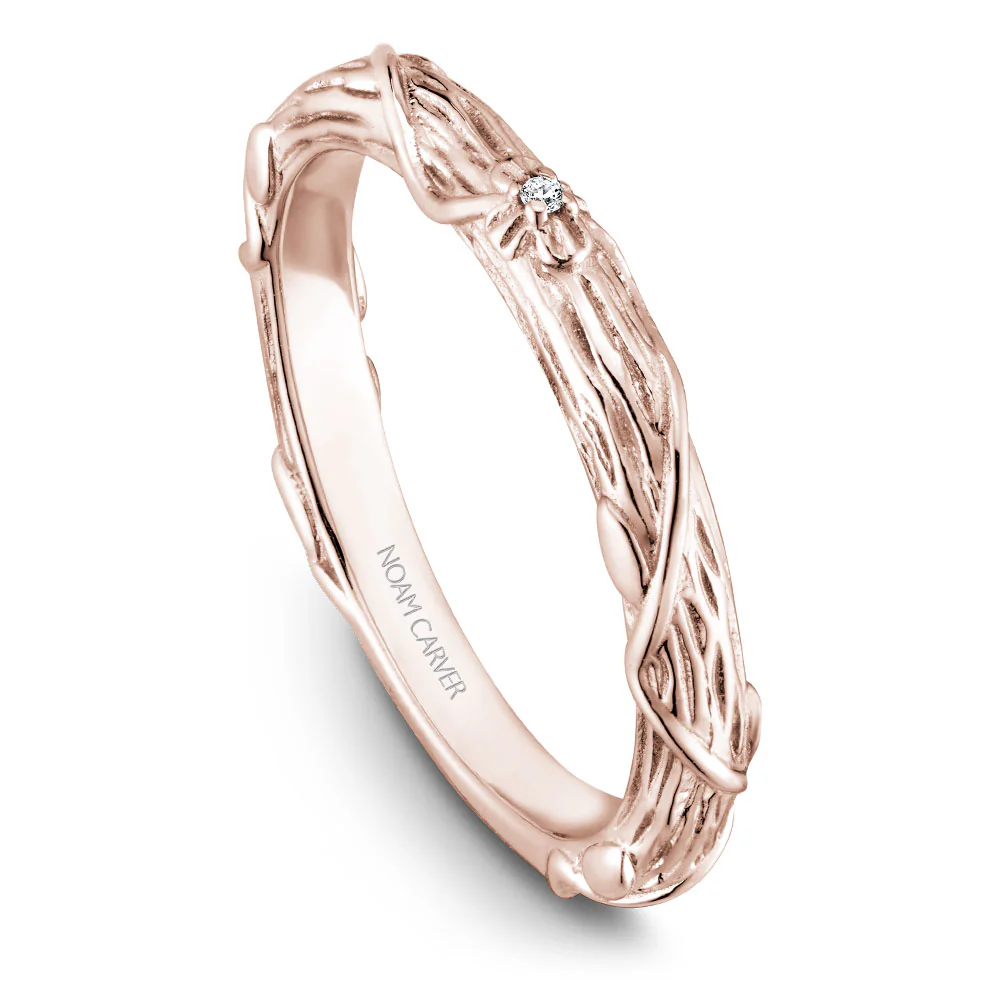 Noam Carver Rose Gold Engagement Ring Setting with Woven Gold (0.04 CTW) - Image 5