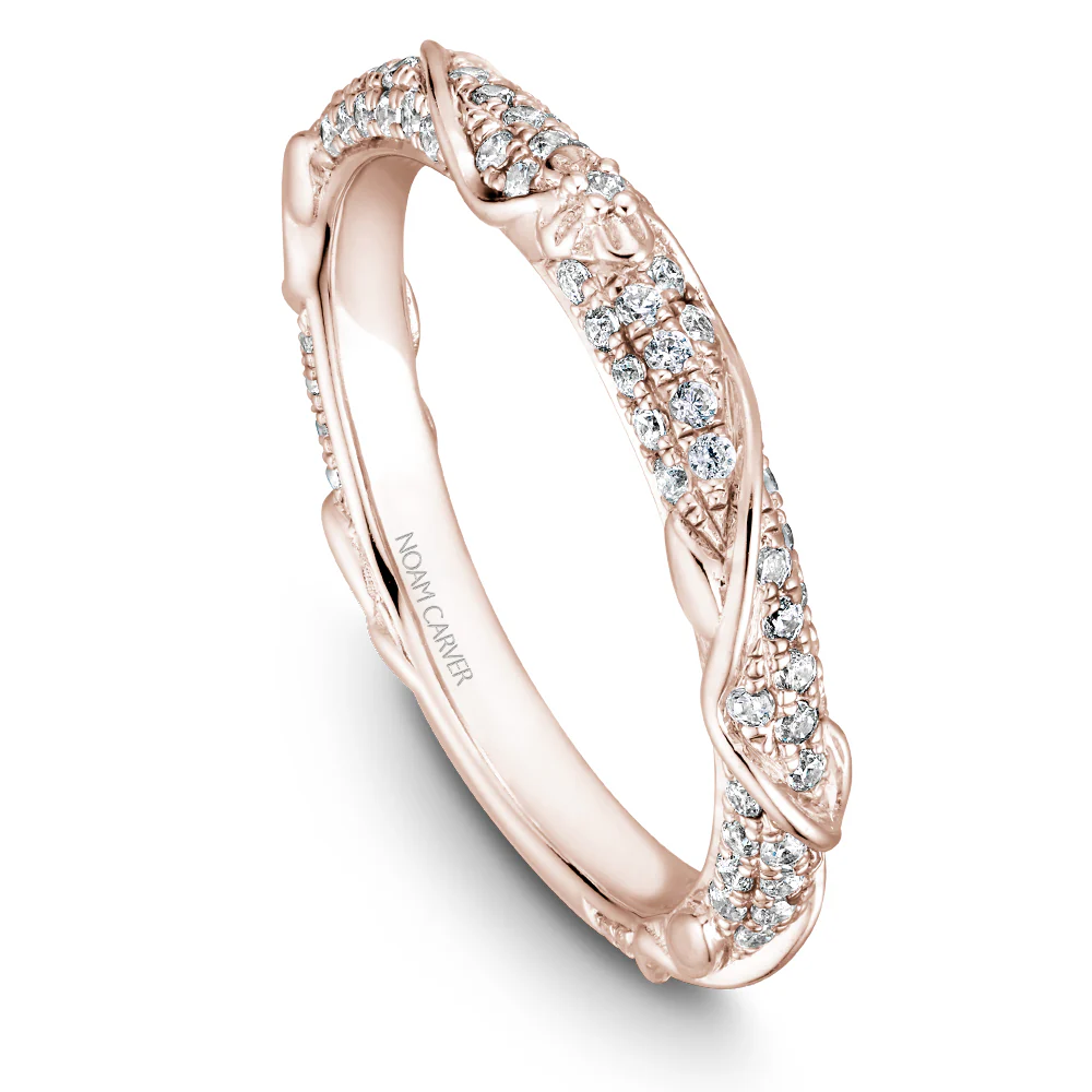 Noam Carver Rose Gold Engagement Ring Setting with Woven Gold and Diamonds (0.50 CTW) - Image 5