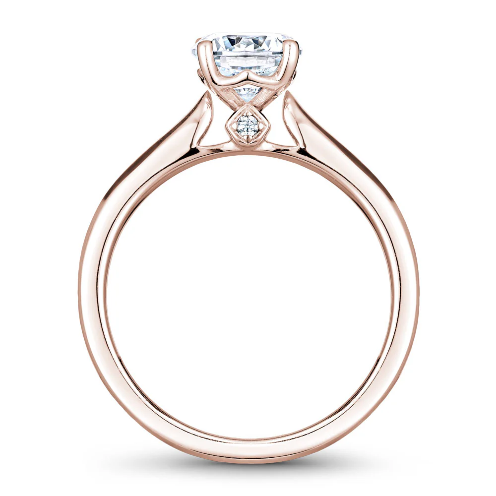 Noam Carver Rose Gold Solitaire Engagement Ring Setting (0.02 CTW) - Image 3