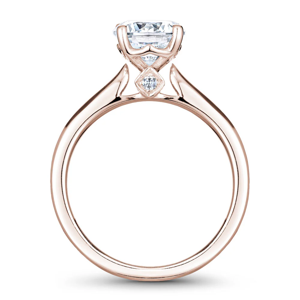 Noam Carver Rose Gold Solitaire Engagement Ring Setting (0.02 CTW) - Image 3
