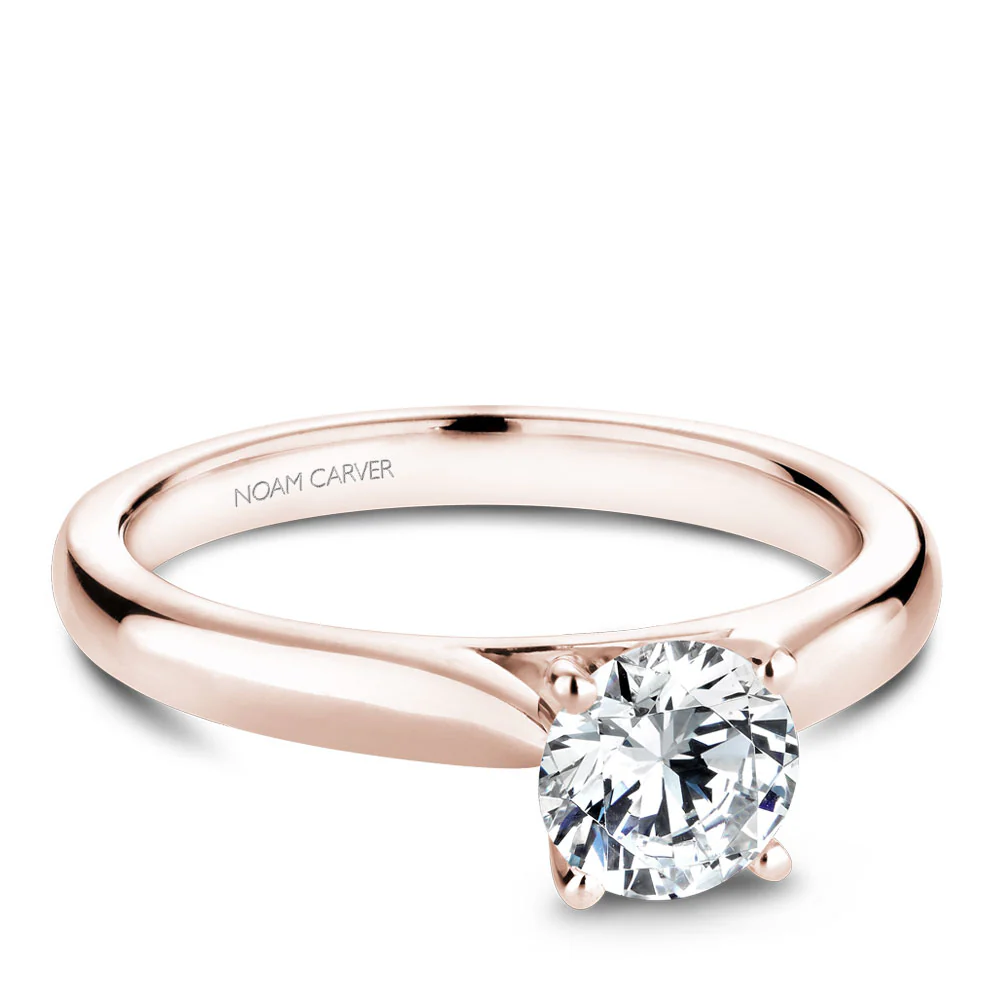 Noam Carver Rose Gold Solitaire Engagement Ring Setting - Image 2