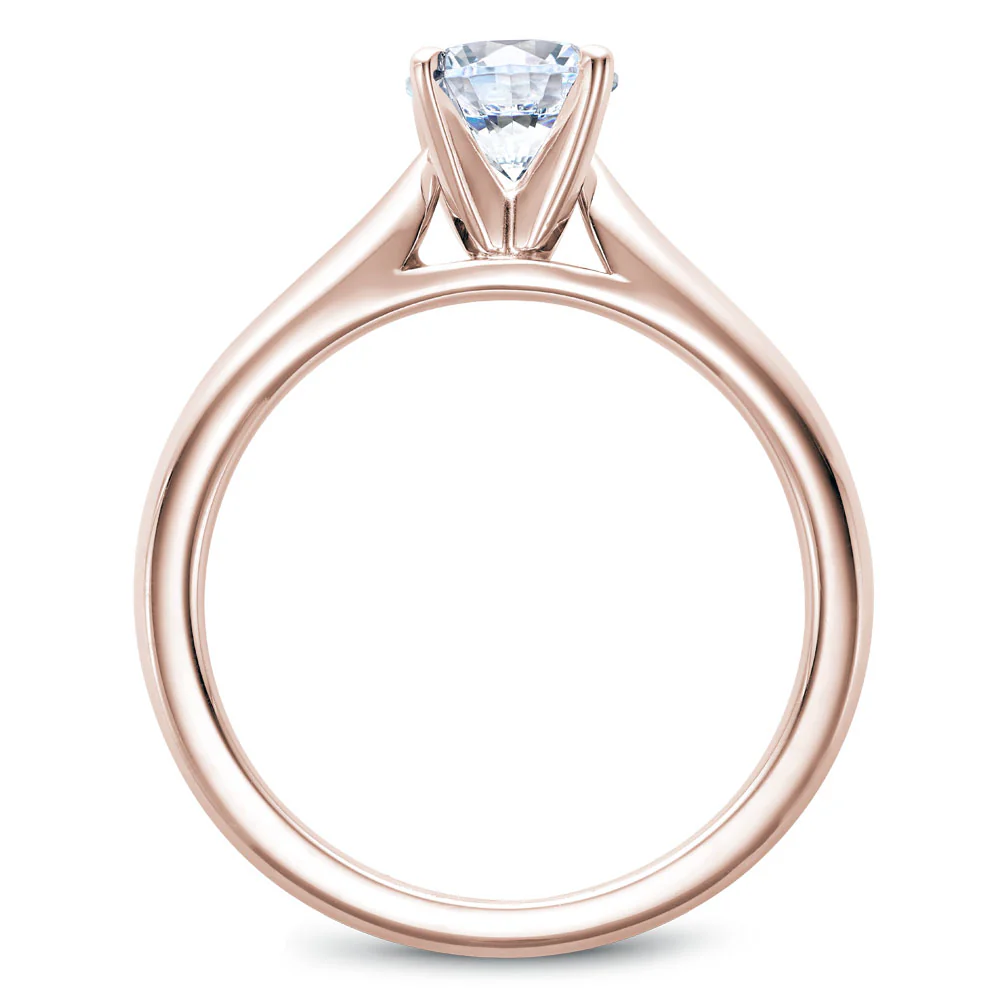 Noam Carver Rose Gold Solitaire Engagement Ring Setting - Image 3