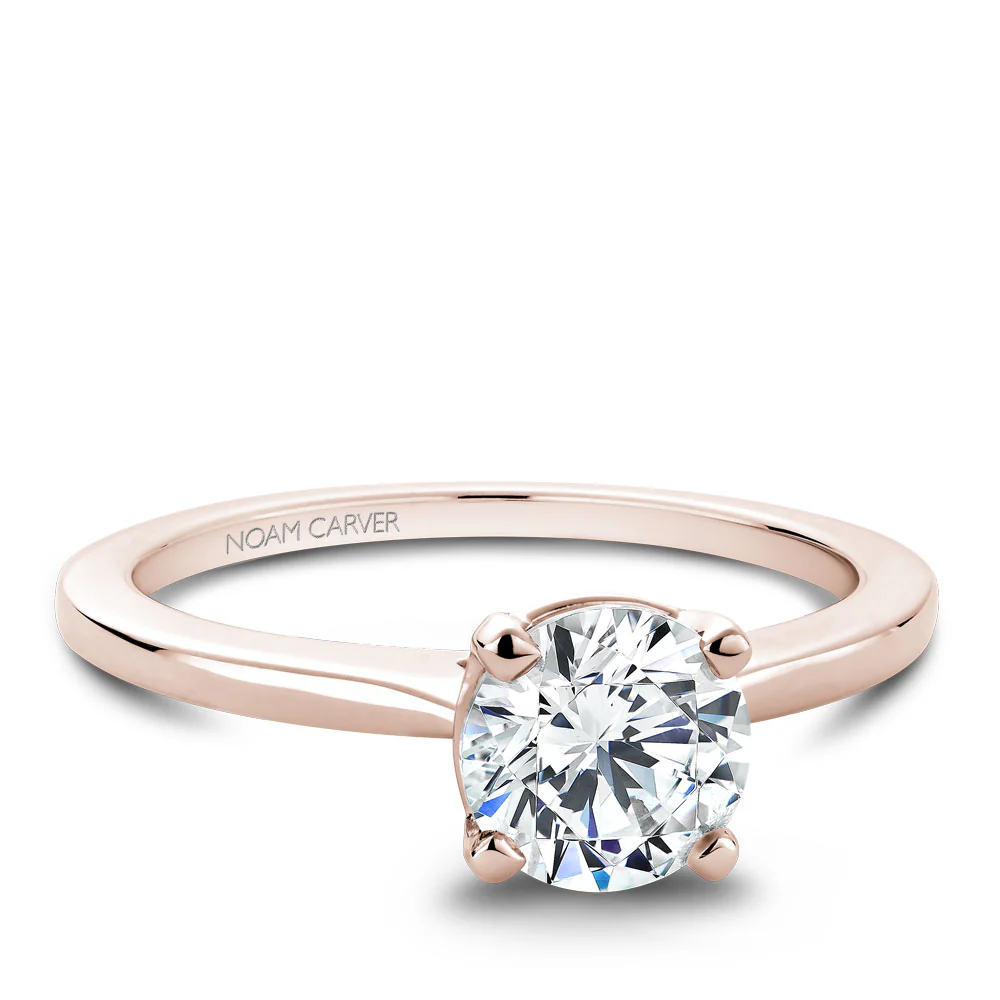Noam Carver Rose Gold Solitaire Engagement Ring Setting - Image 2
