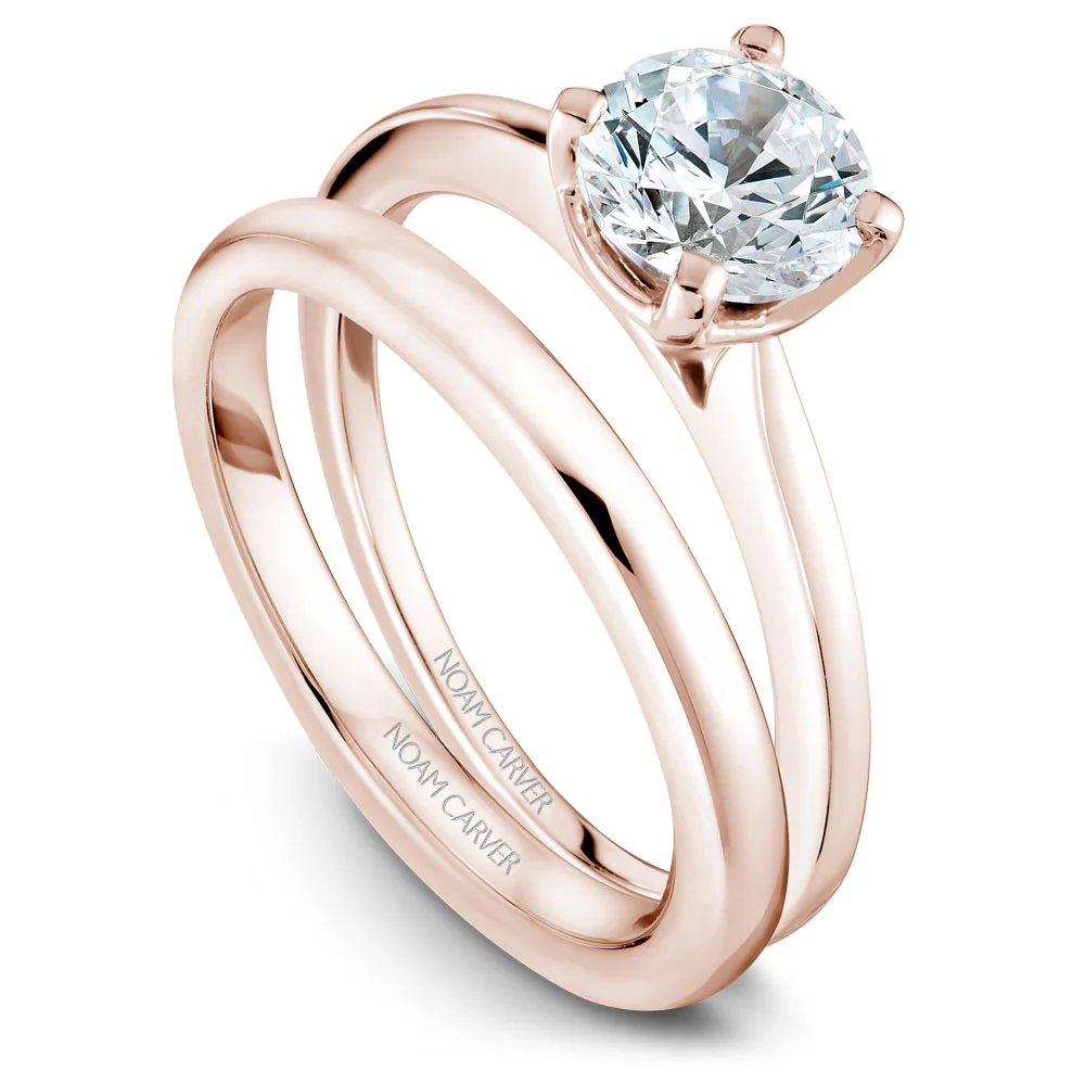 Noam Carver Rose Gold Solitaire Engagement Ring Setting - Image 3
