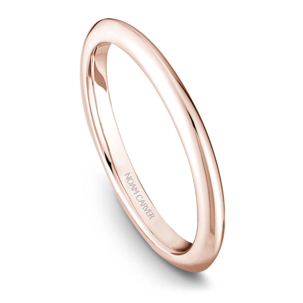 Noam Carver Rose Gold Solitaire Engagement Ring Setting with Diamond Crown (0.13 CTW) - Image 5