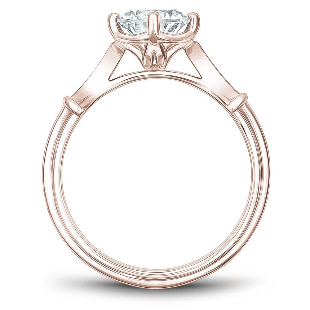 Noam Carver Rose Gold Vintage Diamond Engagement Ring Setting (0.06 CTW) - Image 3