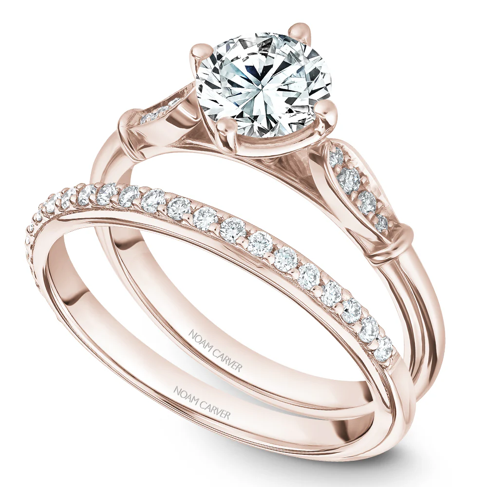 Noam Carver Rose Gold Vintage Diamond Engagement Ring Setting (0.06 CTW) - Image 4