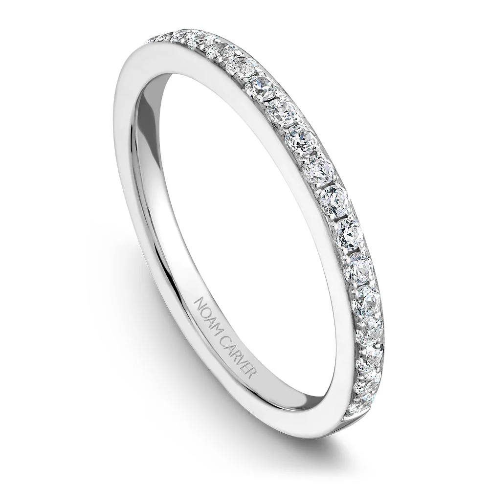 Noam Carver White Gold 3-Sided Channel Set Diamond Engagement Ring Setting with Halo (1.11 CTW) - Image 5