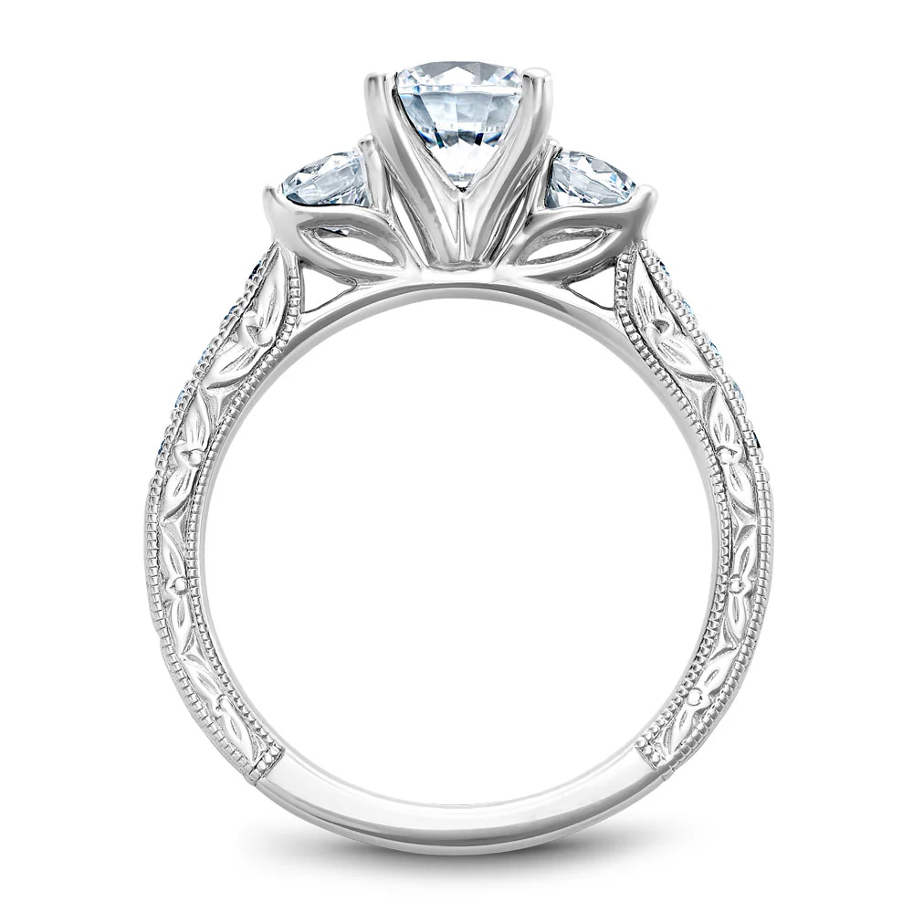 Noam Carver White Gold 3-Stone Diamond Engagement Ring Setting (0.66 CTW) - Image 2