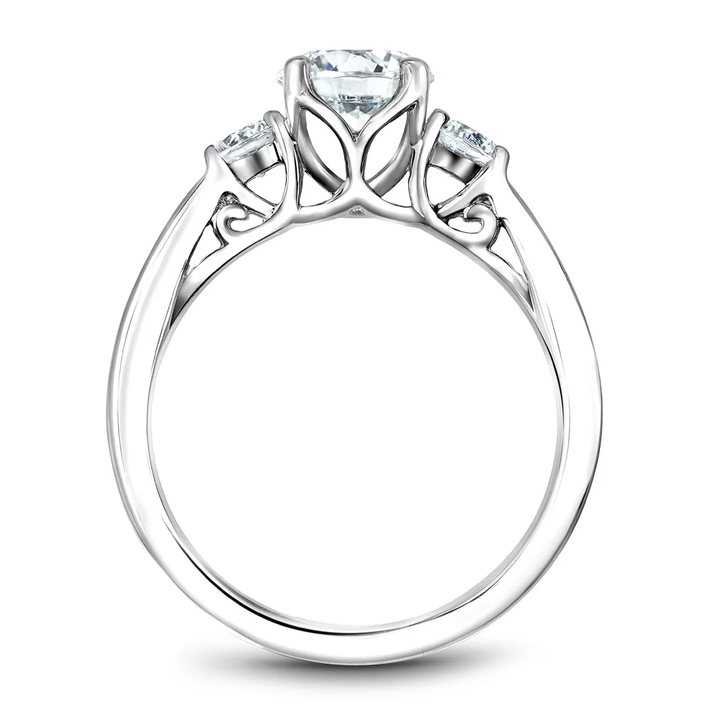 Noam Carver White Gold 3-Stone Diamond Engagement Ring Setting (0.79 CTW) - Image 2