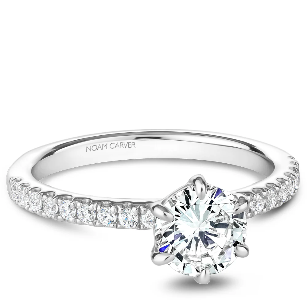 Noam Carver White Gold 6-Prong Diamond Engagement Ring Setting (0.23 CTW) - Image 2