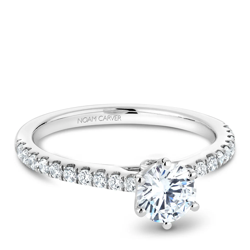 Noam Carver White Gold 6-Prong Diamond Engagement Ring Setting (0.27 CTW) - Image 2