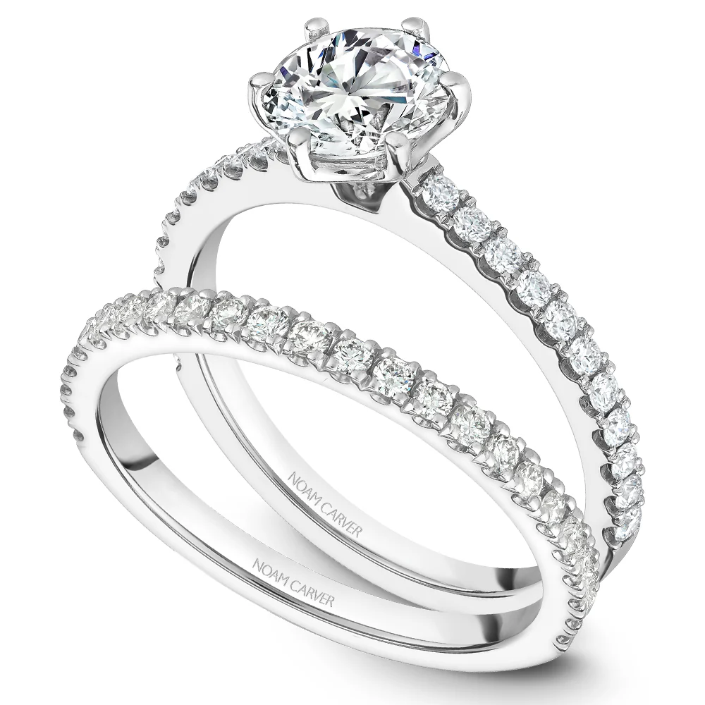 Noam Carver White Gold 6-Prong Diamond Engagement Ring Setting (0.28 CTW) - Image 4