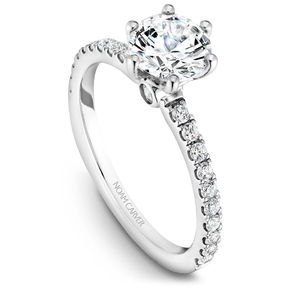 Noam Carver White Gold 6-Prong Diamond Engagement Ring Setting (0.35 CTW)