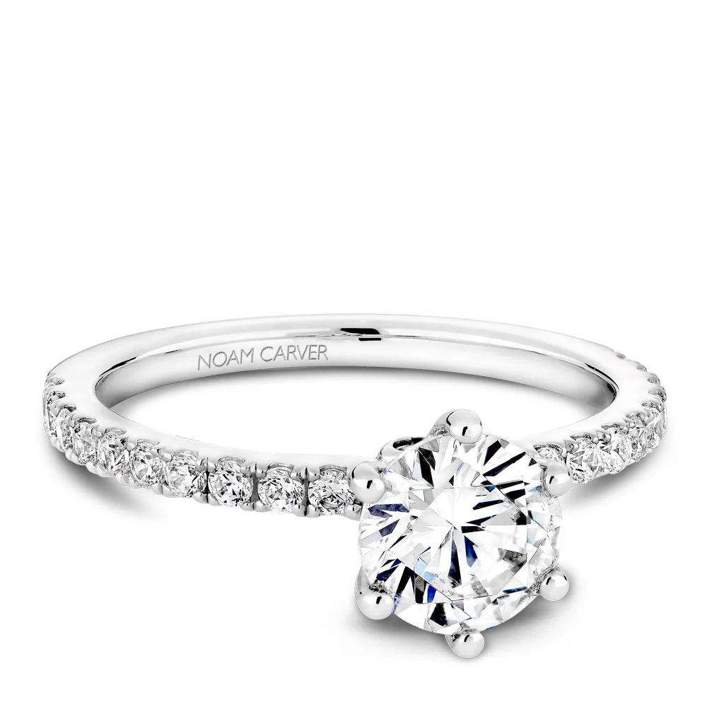 Noam Carver White Gold 6-Prong Diamond Engagement Ring Setting (0.35 CTW) - Image 2