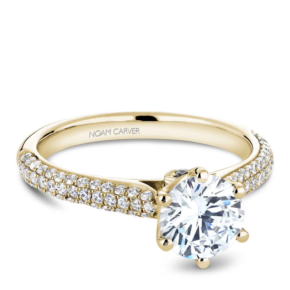 Noam Carver White Gold 6 Prong Pave Diamond Engagement Ring Setting (0.44 CTW) - Image 2