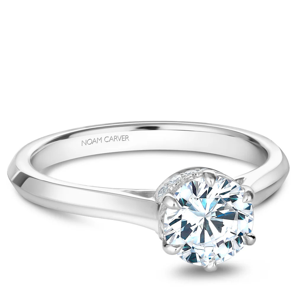 Noam Carver White Gold 6-Prong Solitaire Engagement Ring Setting (0.07 CTW) - Image 2