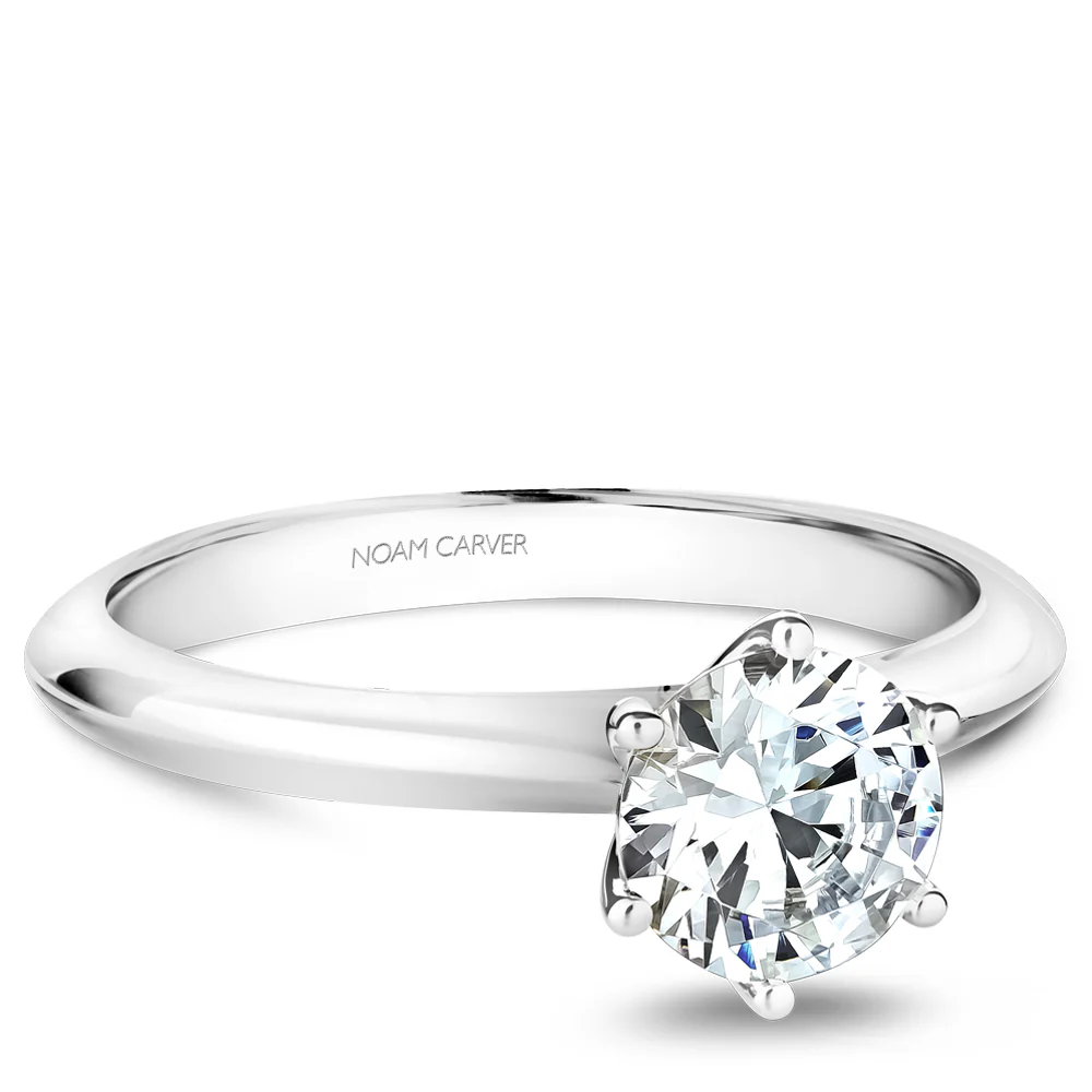 Noam Carver White Gold 6-Prong Solitaire Engagement Ring Setting - Image 2