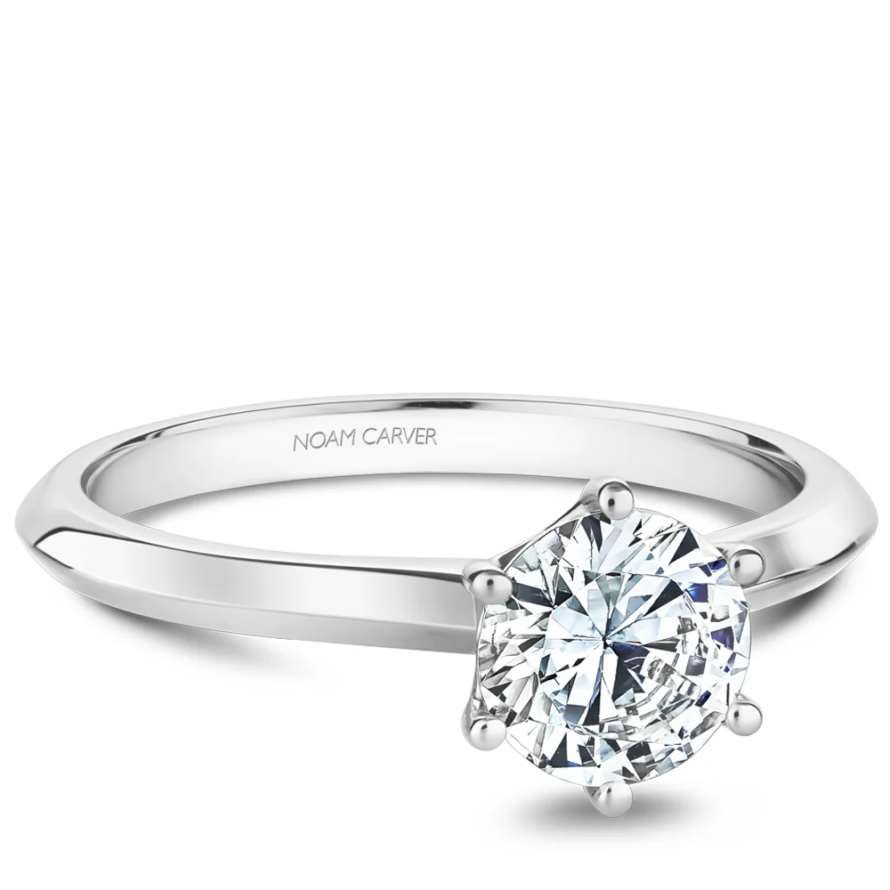 Noam Carver White Gold 6-Prong Solitaire Engagement Ring Setting - Image 3