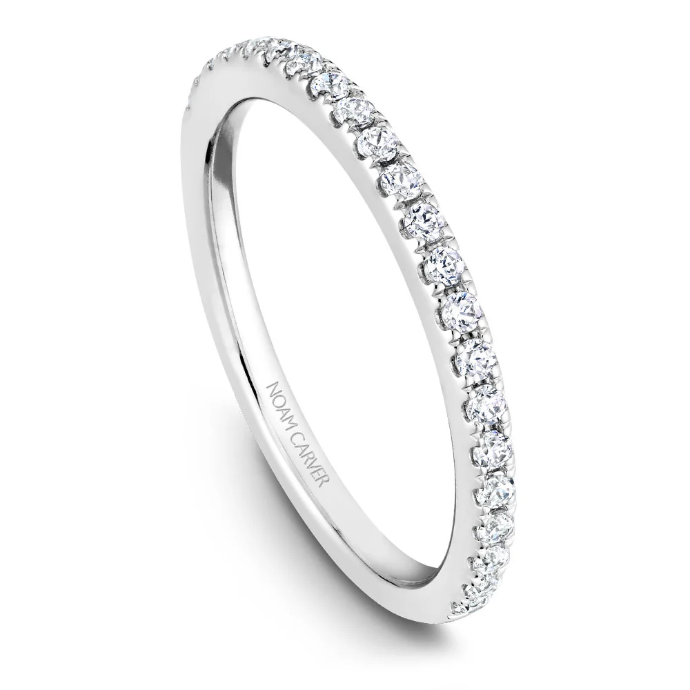 Noam Carver White Gold and Diamond Split Shank Engagement Ring (0.16 CTW) - Image 5