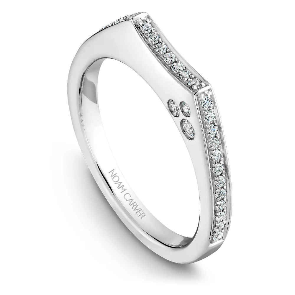 Noam Carver White Gold Bezel Diamond Halo Engagement Ring Setting (0.29 CTW) - Image 4