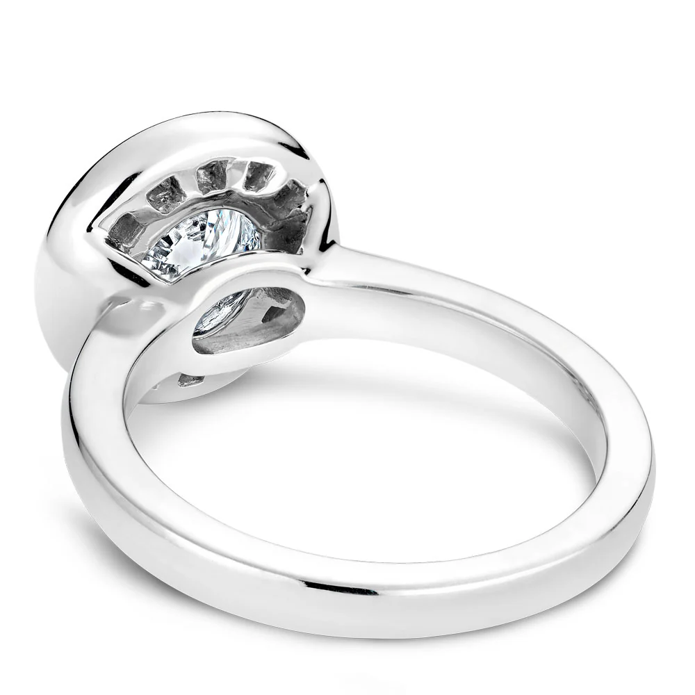 Noam Carver White Gold Bezel Diamond Halo Engagement Ring Setting (0.37 CTW) - Image 3