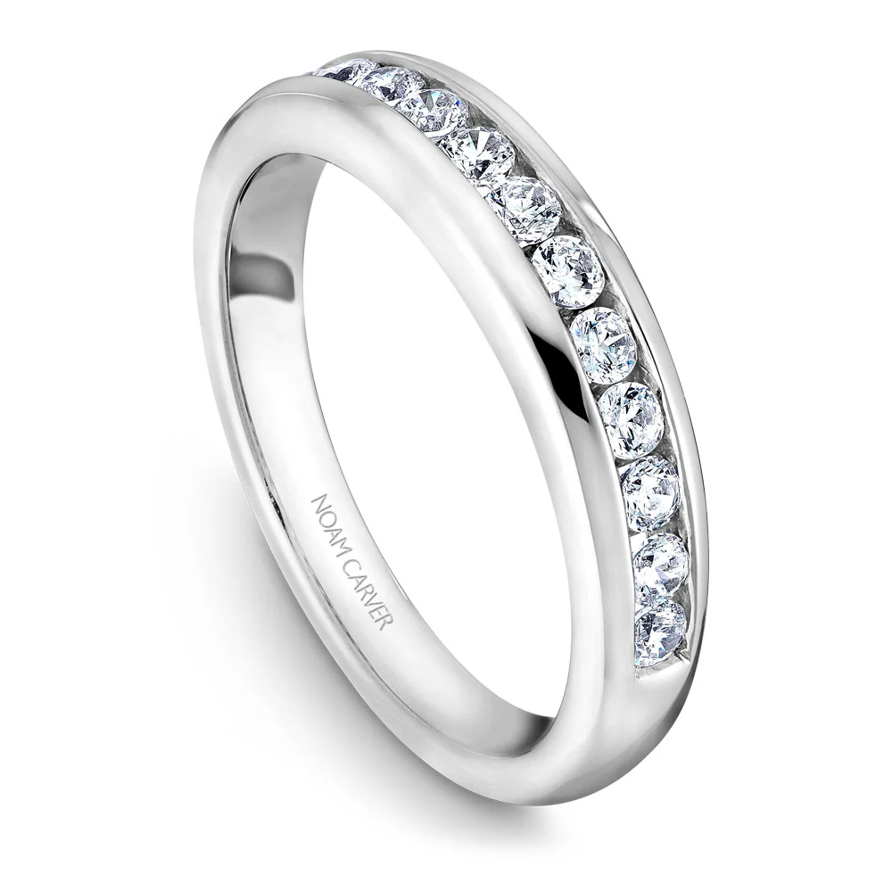 Noam Carver White Gold Bezel Diamond Halo Engagement Ring Setting (0.37 CTW) - Image 5