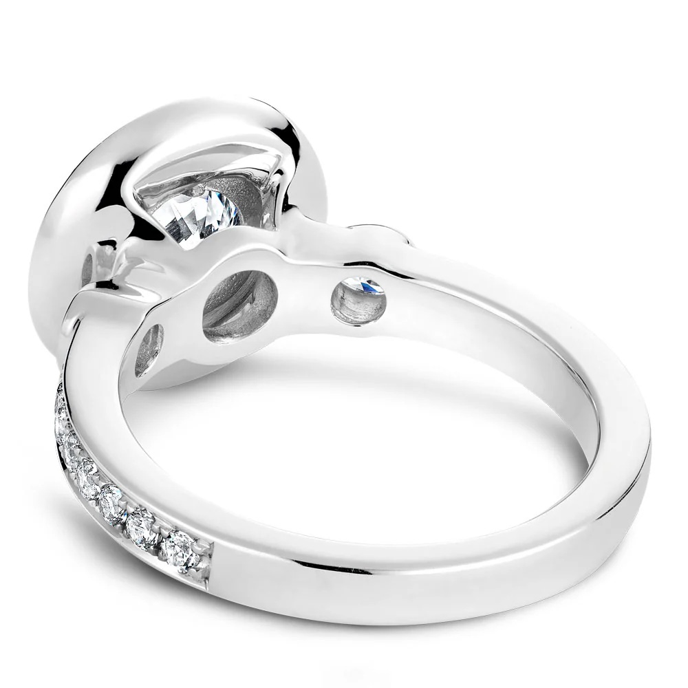 Noam Carver White Gold Bezel Set Diamond Halo Engagement Ring Setting(0.49 CTW) - Image 3