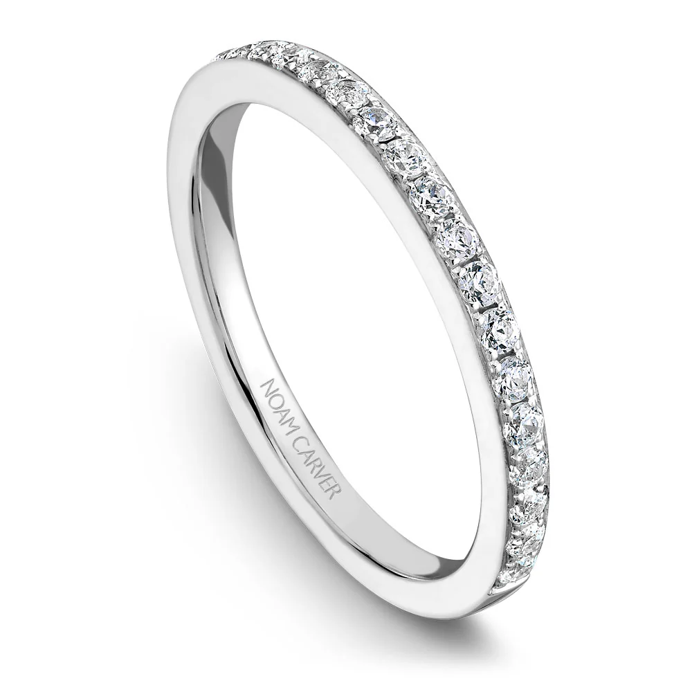 Noam Carver White Gold Bezel Set Diamond Halo Engagement Ring Setting(0.49 CTW) - Image 5