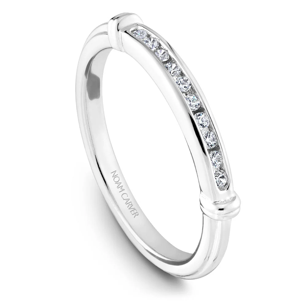 Noam Carver White Gold Bezel Set Floral Halo Engagement Ring Setting with Accents (0.15 CTW) - Image 5
