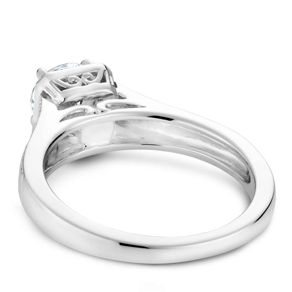 Noam Carver White Gold Carved Edge Engagement Ring Setting - Image 3