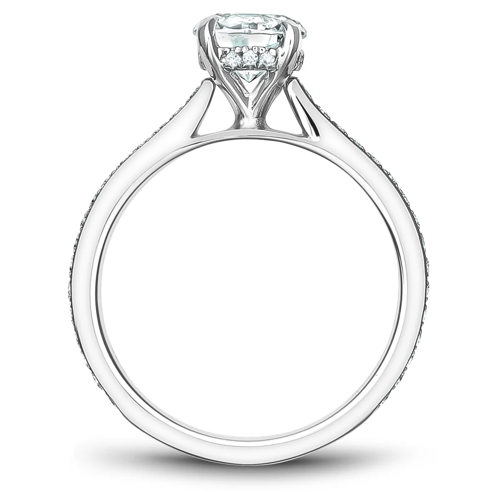 Noam Carver White Gold Channel Set Diamond Engagement Ring Setting (0.30 CTW) - Image 3